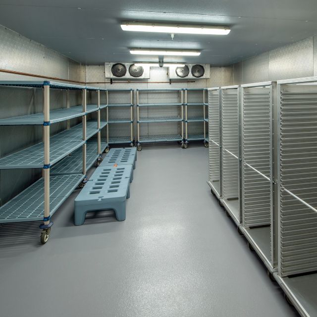 empty storage and shelves