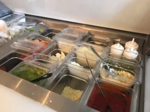 refrigerated sandwich prep table