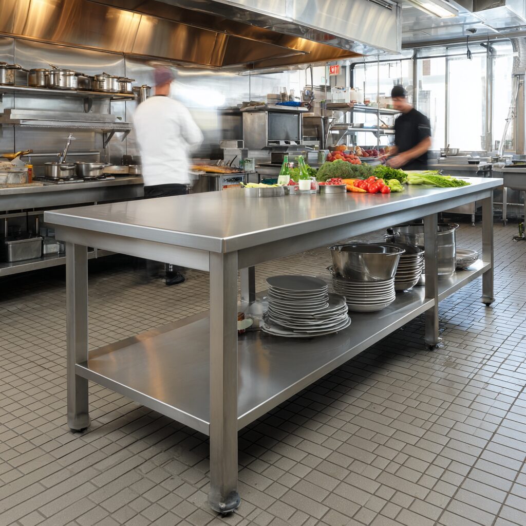 Custom steel countertop