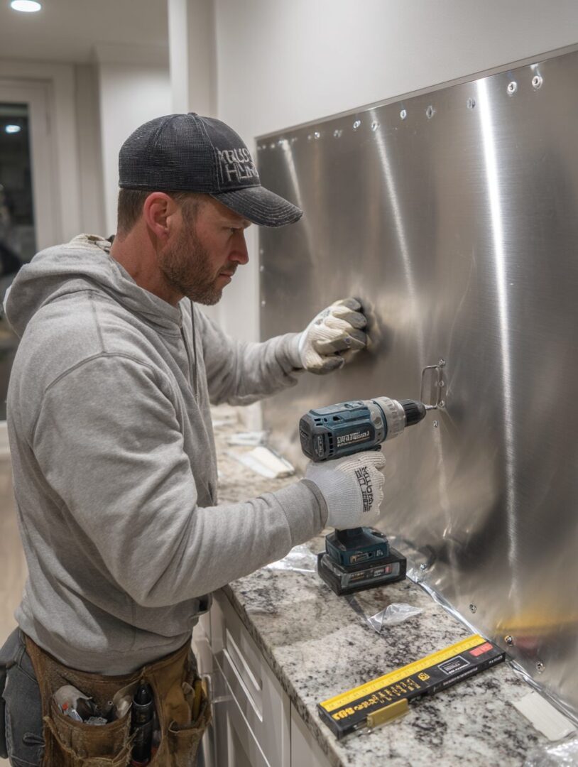 Custom Steel Wall Cladding for Kitchens & Food Service 3 custom stainless steel installation