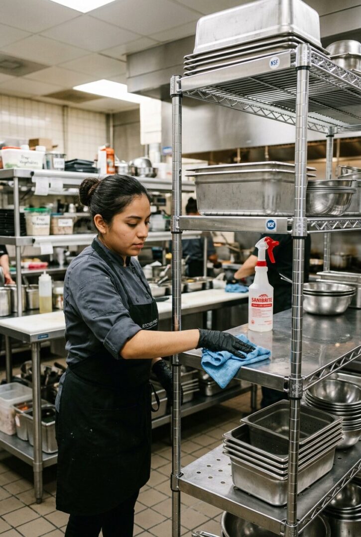 commercial kitchen custom steel shelving 4